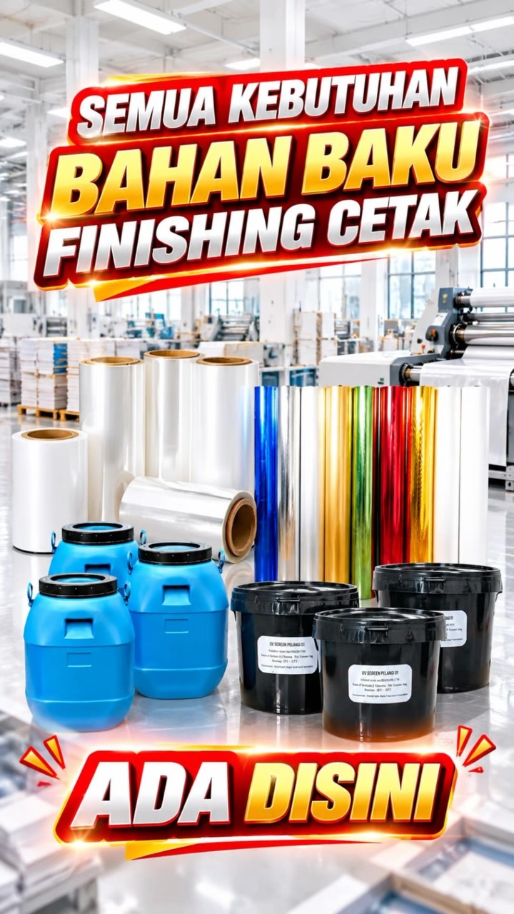 Semua Kebutuhan Bahan Baku Finishing Cetak Ada di Pelangi UV